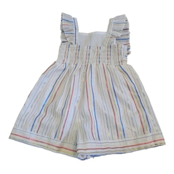 Pastourelle By Pippa & Julie White Striped Glitter Romper Size 24 months - Picture 2 of 5